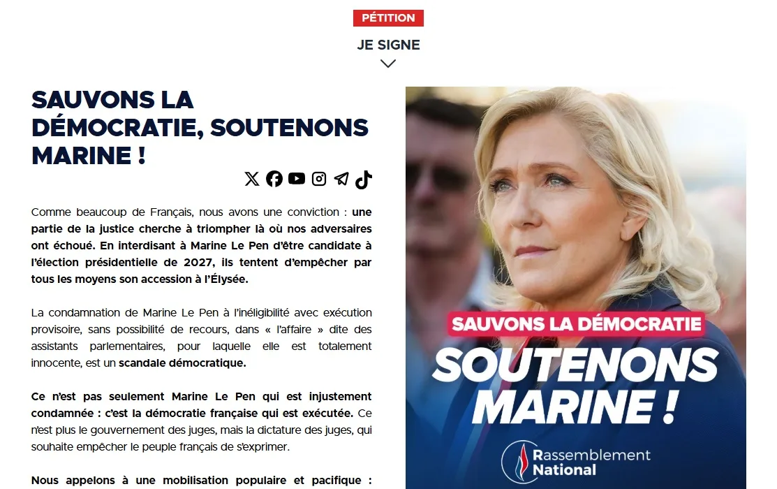 Pétition Marine Le Pen